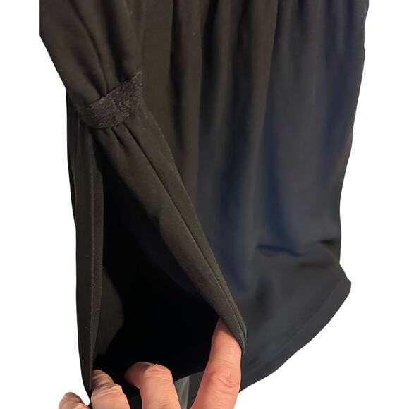 Theory Black Silk Tank Top Sleeveless Mini Dress Elastic Waist Size 4 Pockets - Picture 7 of 8